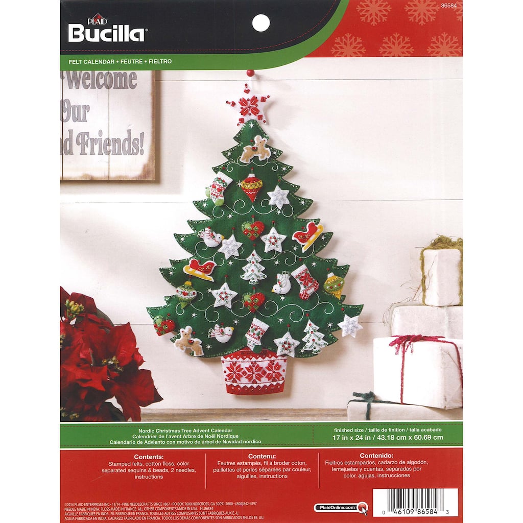 Bucilla Advent Calendar Nordic Tree Felt Kit Michaels